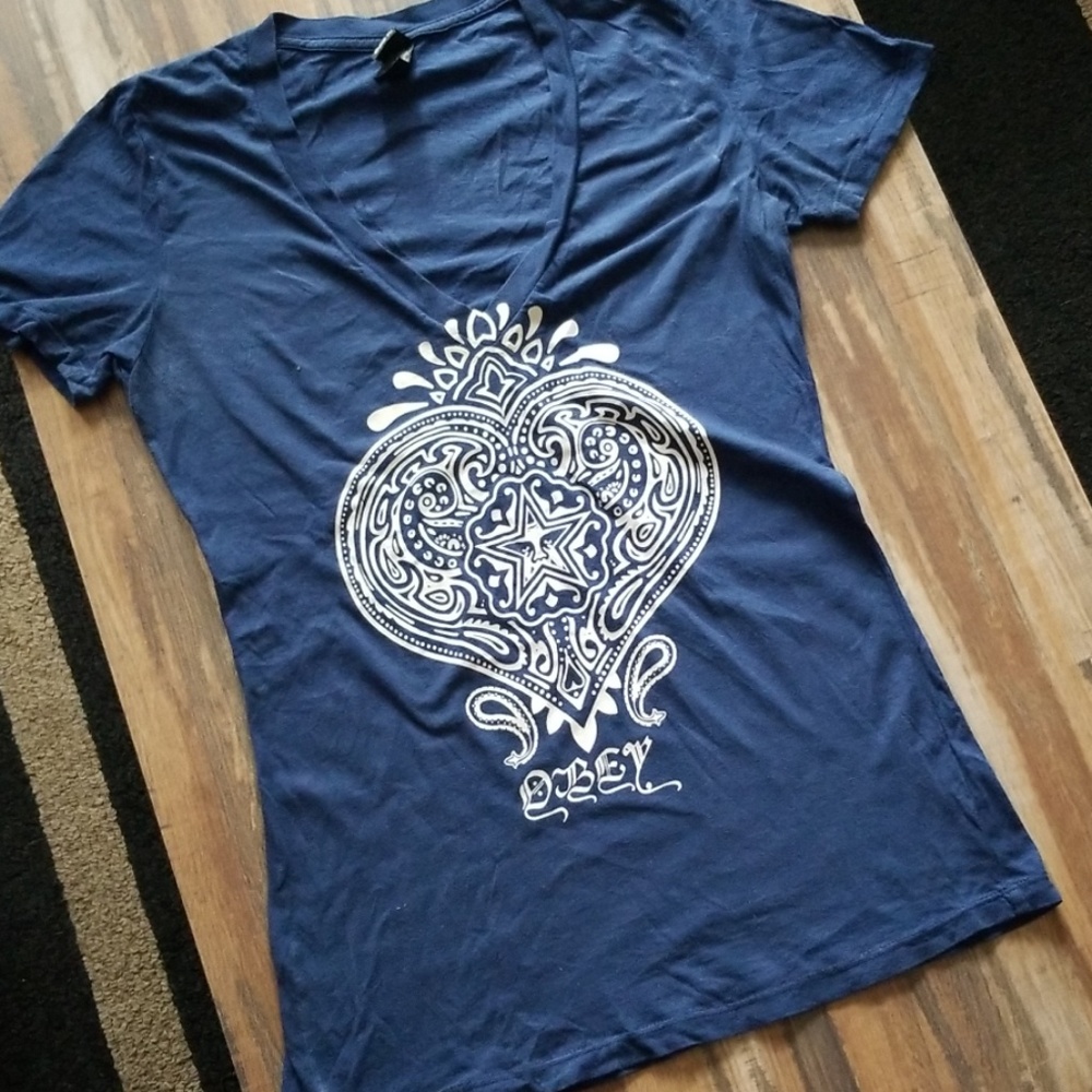 Obey Screen Printed Tee (glows in the dark!)